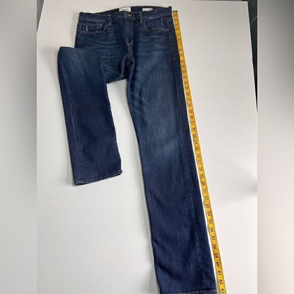 Men's FRAME Denim L'Homme Slim Jeans Dark Wash Slight Distress Size 31 - Picture 7 of 10